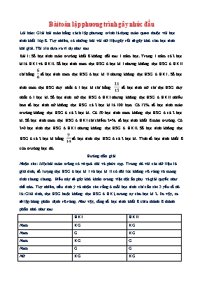 Bài toán lập phương trình gây nhức đầu